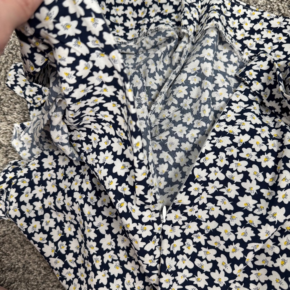 Navy Floral Ruffle Side Tie Skirt - Picture 7 of 8